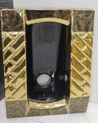 توالت ایرانی لوکس مشکی طلایی کد ۱۲۴