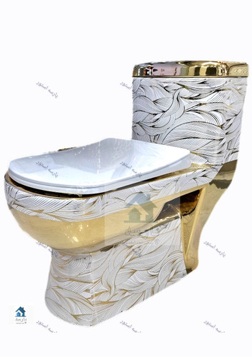 توالت فرنگی سفید طلایی کد۱۱۴